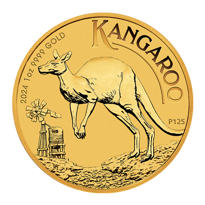 A picture of a 1oz Gold Australian Kangaroo (2024)